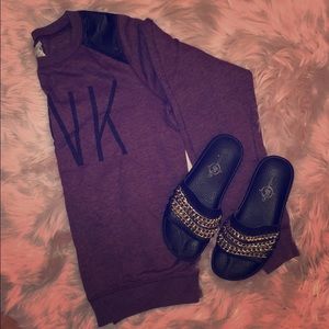 Victoria’s Secret PINK leather inset sweatshirt